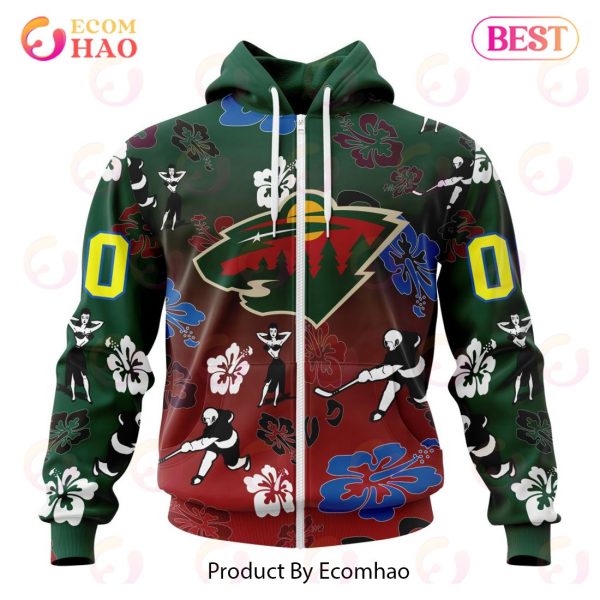 NHL Minnesota Wild X Hawaii Specialized Design For Hawaiian 3D Hoodie