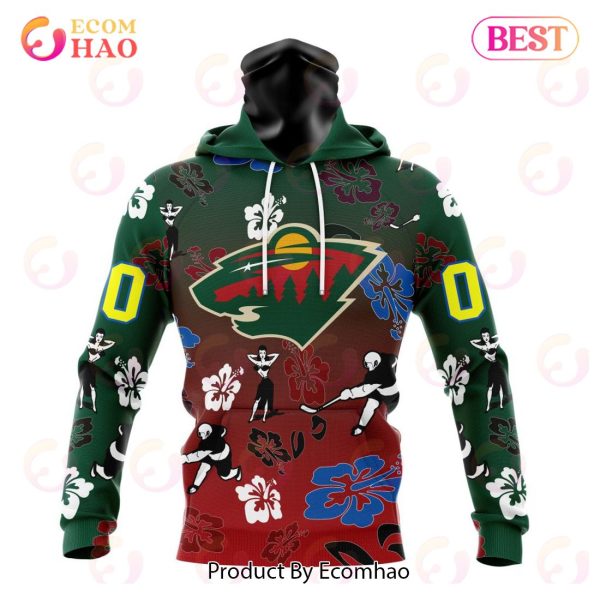 NHL Minnesota Wild X Hawaii Specialized Design For Hawaiian 3D Hoodie