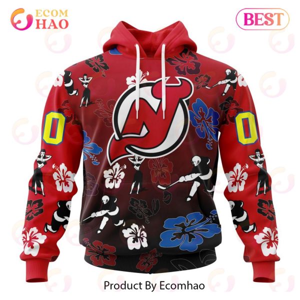 NHL New Jersey Devils X Hawaii Specialized Design For Hawaiian 3D Hoodie