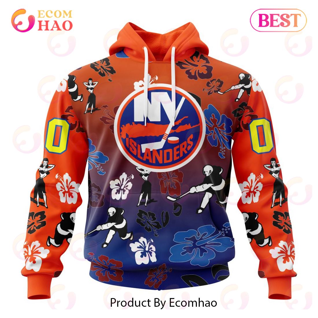 NHL New York Islanders X Hawaii Specialized Design For Hawaiian 3D Hoodie