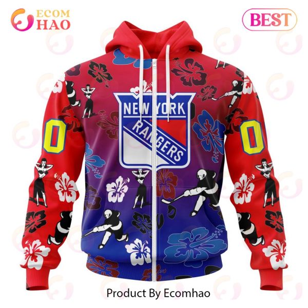 NHL New York Rangers X Hawaii Specialized Design For Hawaiian 3D Hoodie