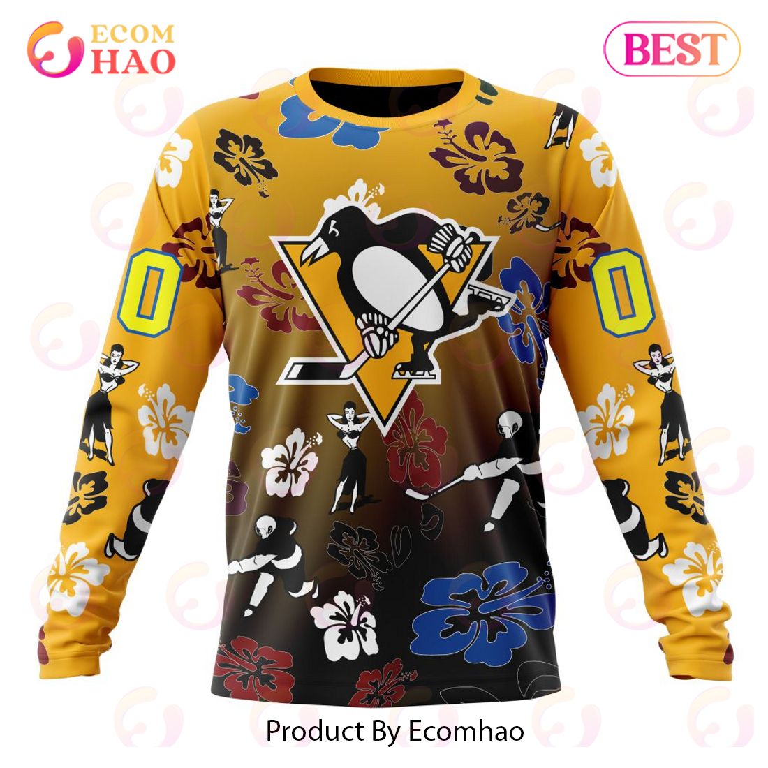 NHL Pittsburgh Penguins X Hawaii Specialized Design For Hawaiian 3D Hoodie