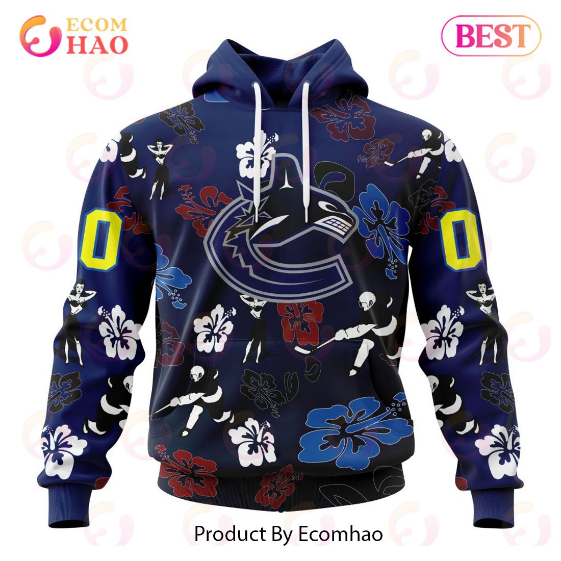 NHL Vancouver Canucks X Hawaii Specialized Design For Hawaiian 3D Hoodie