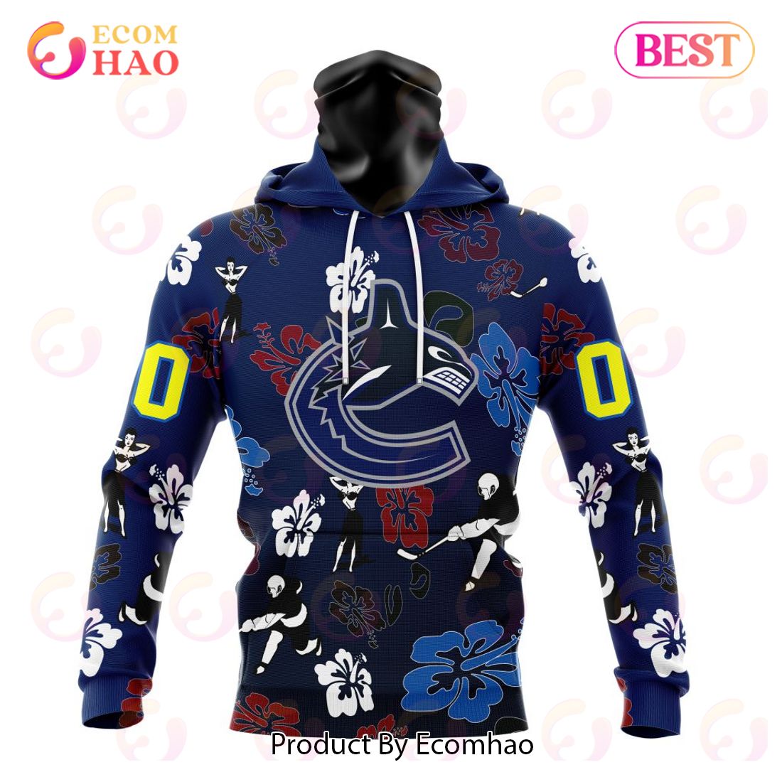 NHL Vancouver Canucks X Hawaii Specialized Design For Hawaiian 3D Hoodie