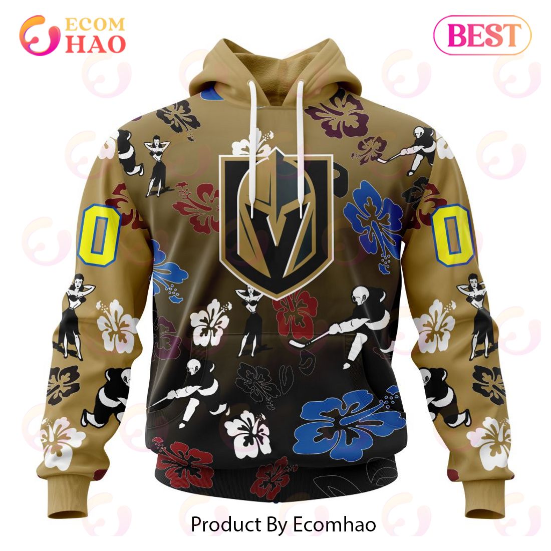 NHL Vegas Golden Knights X Hawaii Specialized Design For Hawaiian 3D Hoodie