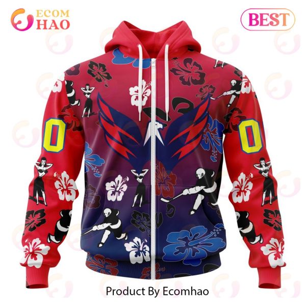 NHL Washington Capitals X Hawaii Specialized Design For Hawaiian 3D Hoodie