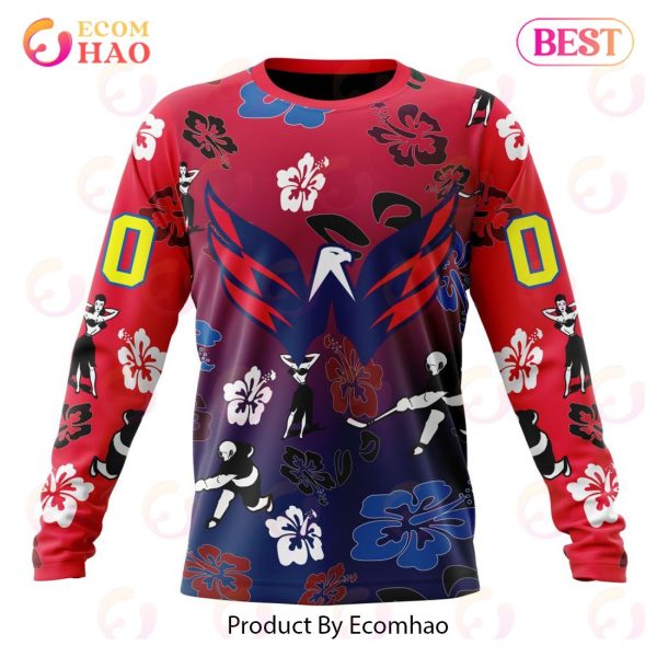 NHL Washington Capitals X Hawaii Specialized Design For Hawaiian 3D Hoodie