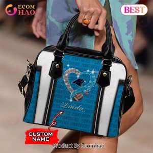 NFL Carolina Panthers Custom Name Leather Handbag And Tote Bag