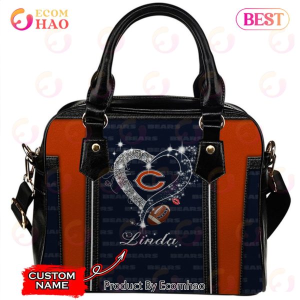 NFL Chicago Bears Custom Name Leather Handbag And Tote Bag