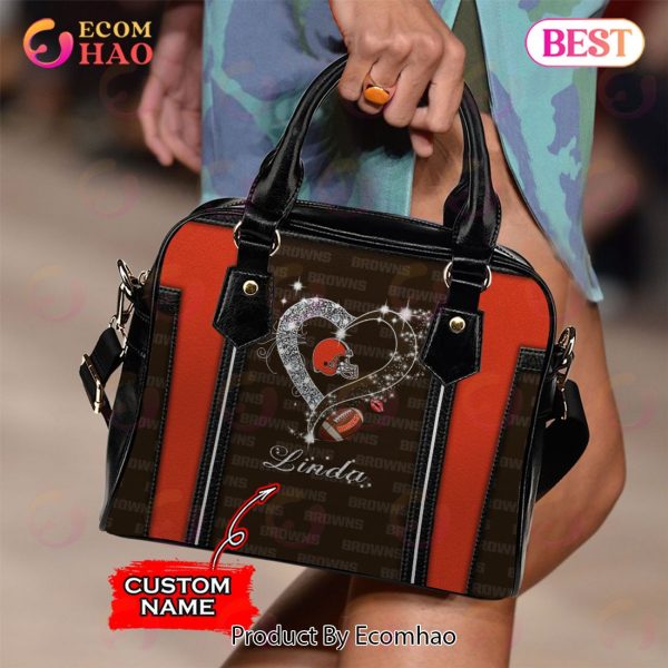 NFL Cleveland Browns Custom Name Leather Handbag And Tote Bag