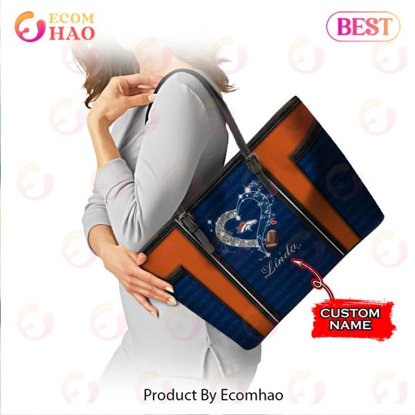 NFL Denver Broncos Custom Name Leather Handbag And Tote Bag