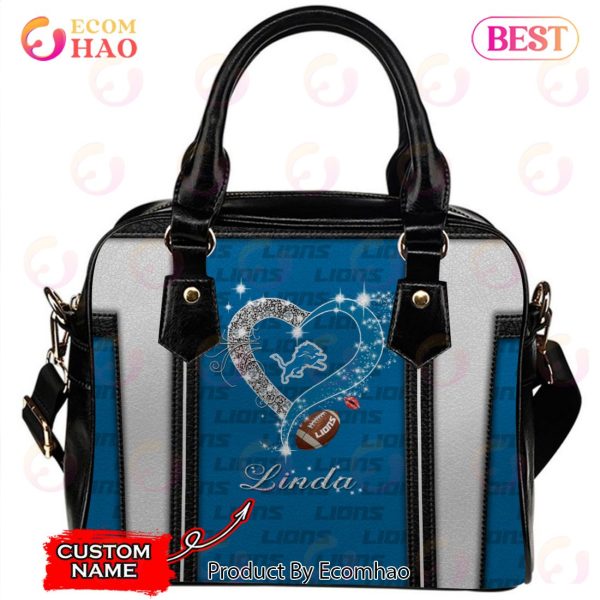 NFL Detroit Lions Custom Name Leather Handbag And Tote Bag