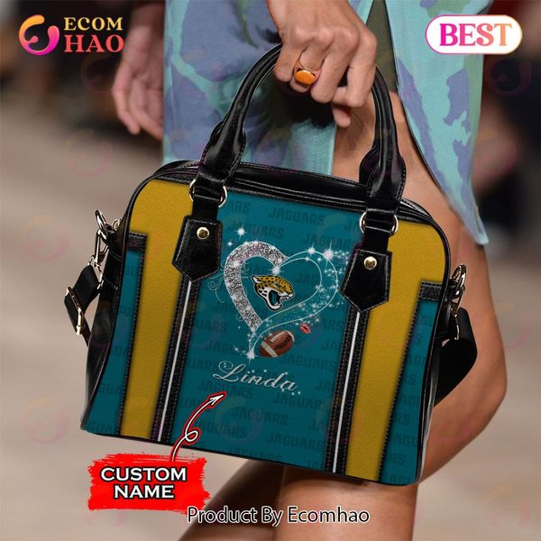 NFL Jacksonville Jaguars Custom Name Leather Handbag And Tote Bag