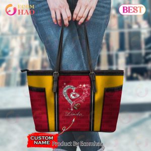 NFL Kansas City Chiefs Custom Name Leather Handbag And Tote Bag
