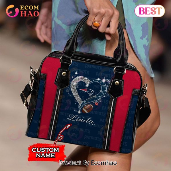 NFL New England Patriots Custom Name Leather Handbag And Tote Bag
