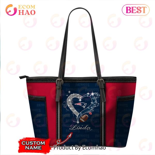 NFL New England Patriots Custom Name Leather Handbag And Tote Bag