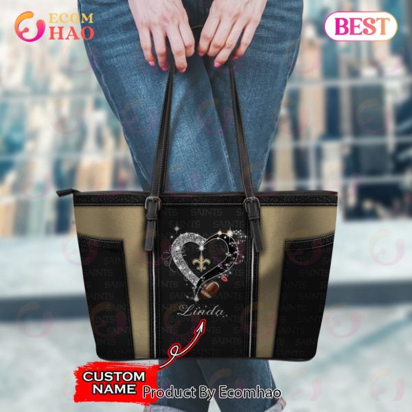 NFL New Orleans Saints Custom Name Leather Handbag And Tote Bag