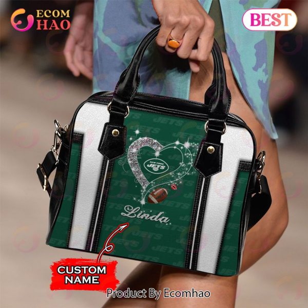 NFL New York Jets Custom Name Leather Handbag And Tote Bag