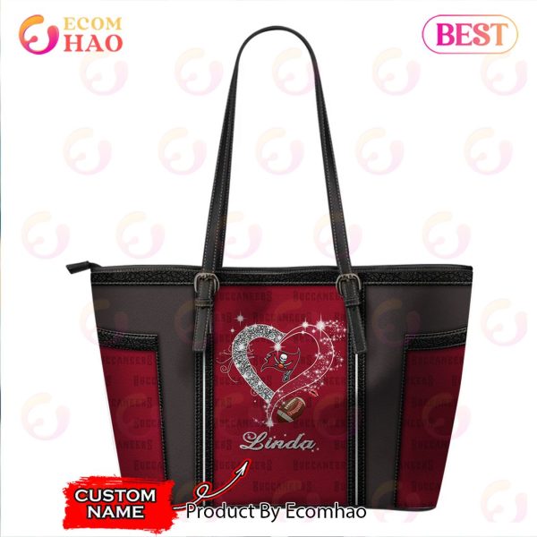 NFL Tampa Bay Buccaneers Custom Name Leather Handbag And Tote Bag