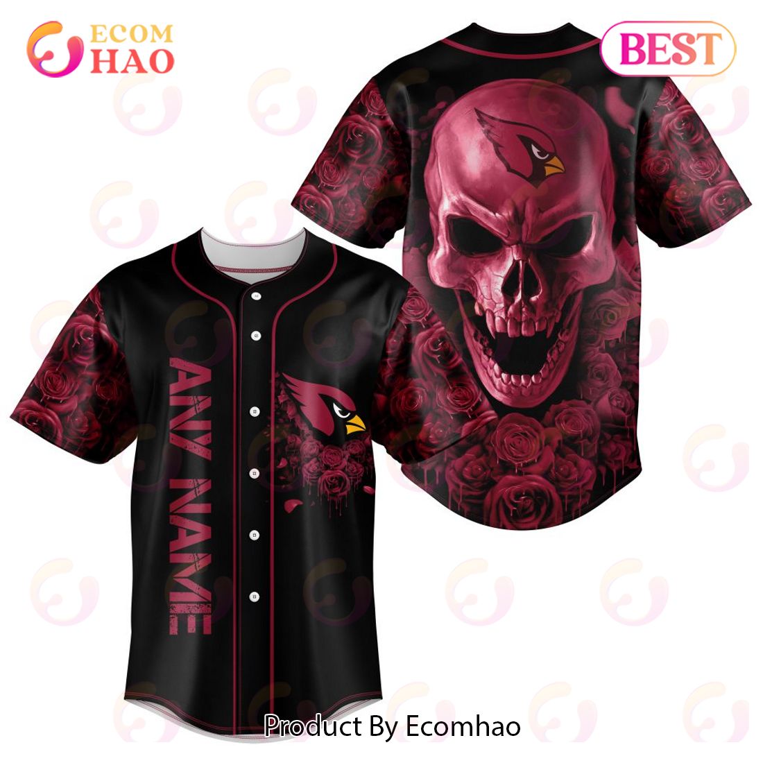 NFL Baltimore Ravens Special Skull Art Baseball Jersey