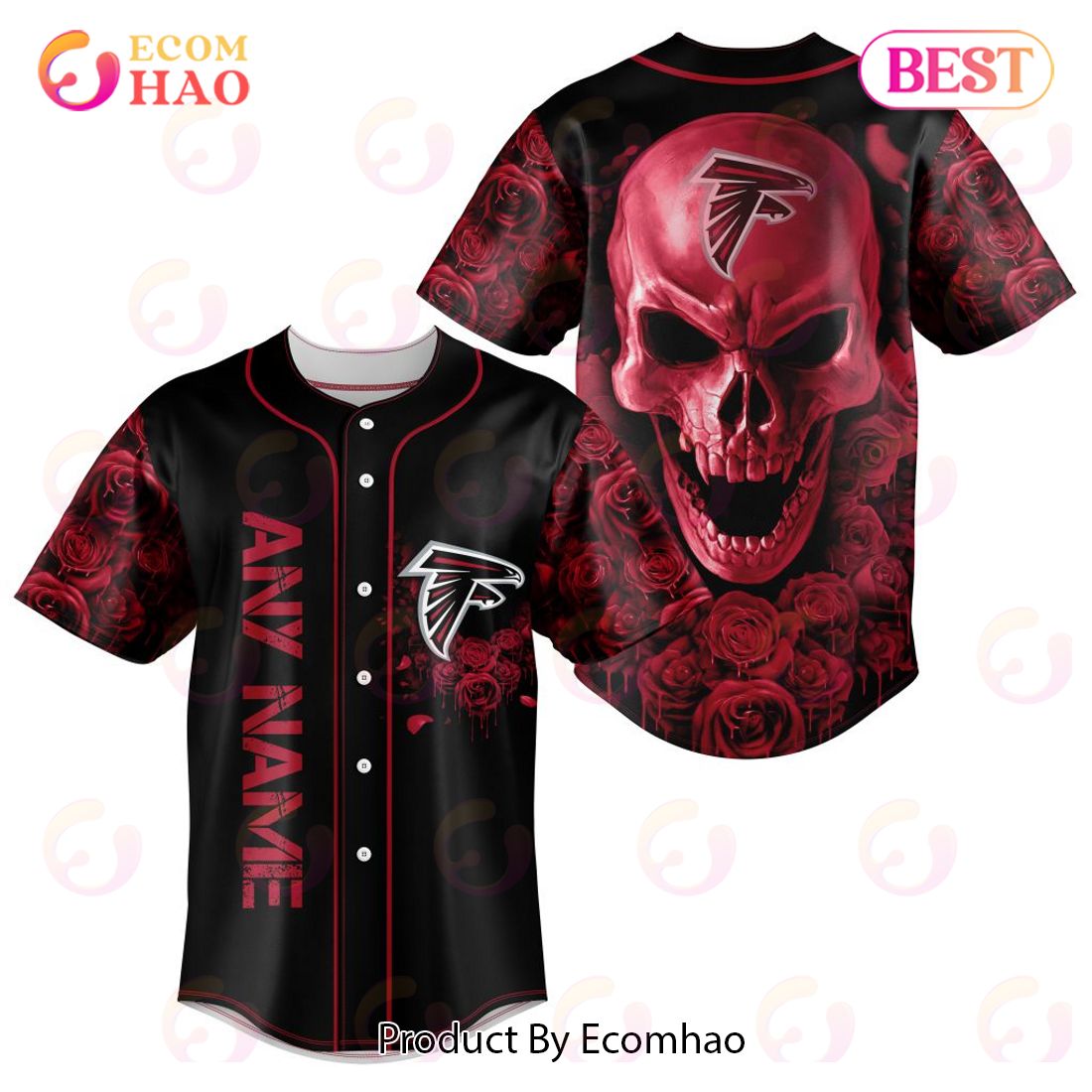 NFL Baltimore Ravens Special Skull Art Baseball Jersey