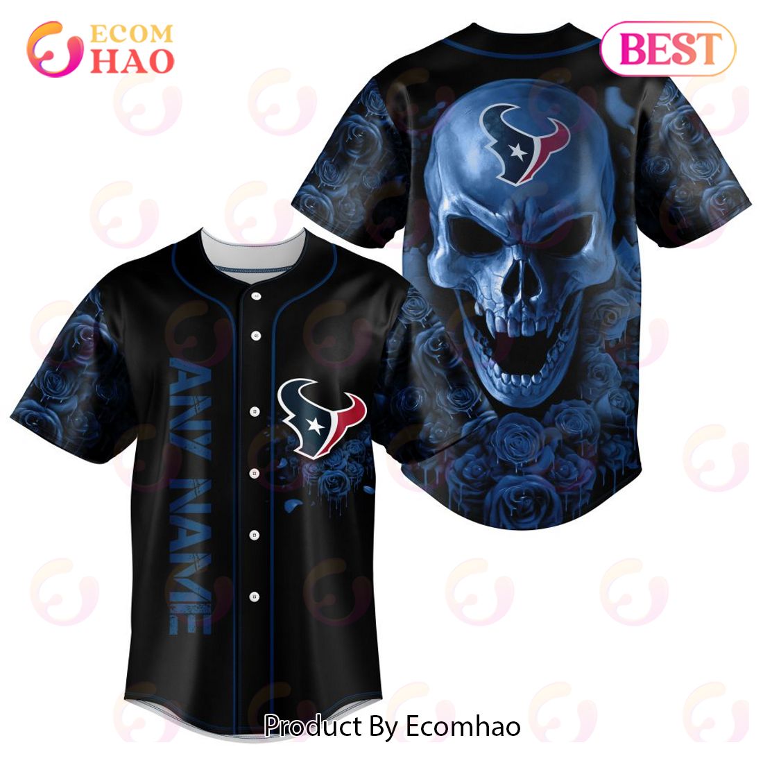 NFL Los Angeles Rams Special Skull Art Baseball Jersey