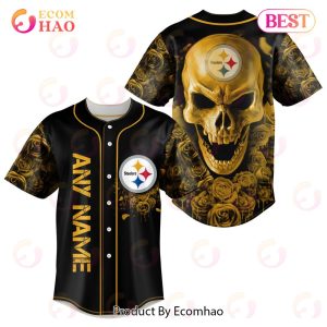 NFL Pittsburgh Steelers Special Skull Art Baseball Jersey