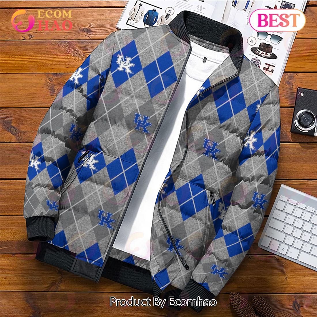 NCAA Kentucky Wildcats Puffer Jacket 3D