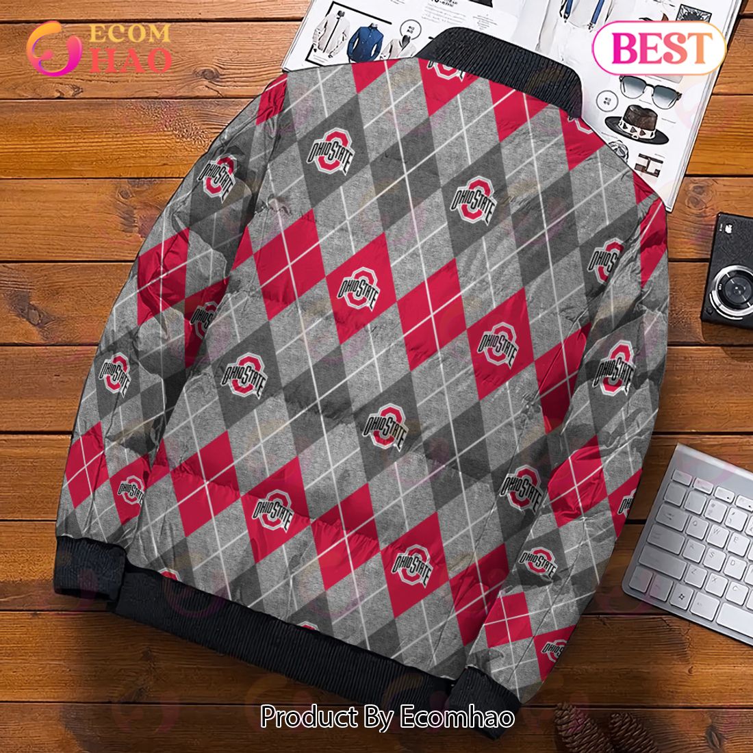 NCAA Ohio State Buckeyes Puffer Jacket 3D