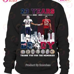 Tom Brady G.O.A.T 2000-2023 Thank You For The Memories Signature shirt,  hoodie, sweater, long sleeve and tank top