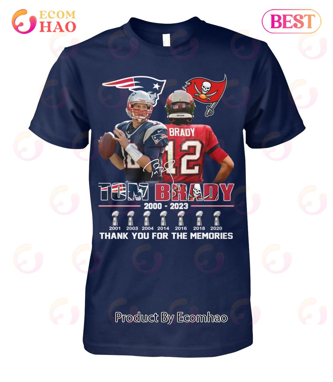 Tom Brady 2000 2023 thank you for the memories signature shirt - Design  tees 1st - Shop funny t-shirt