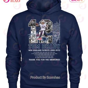 Tom Brady New England Patriots 2000 – 2019 Thank You For The Memories T-Shirt