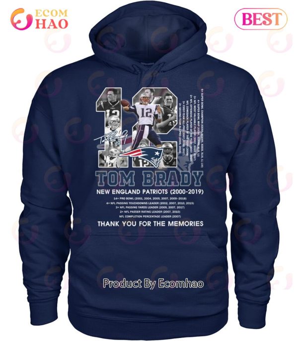 Tom Brady New England Patriots 2000 – 2019 Thank You For The Memories T-Shirt