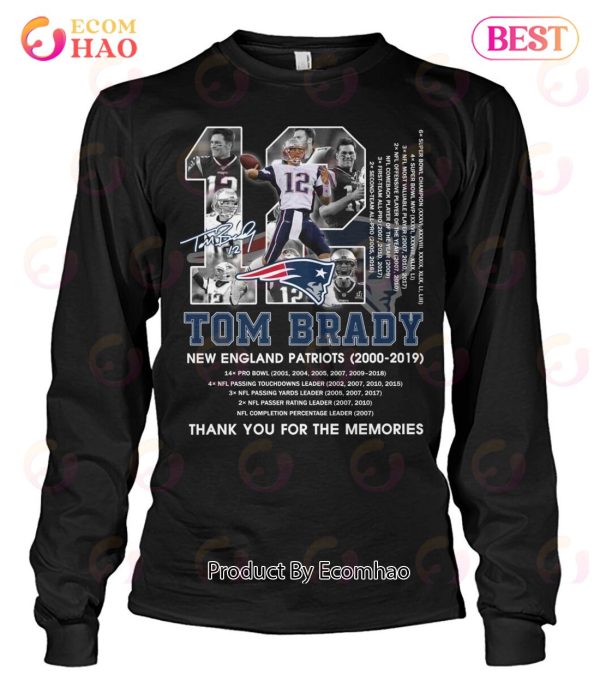 Tom Brady New England Patriots 2000 – 2019 Thank You For The Memories T-Shirt