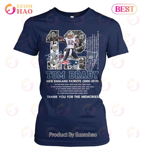 Tom Brady New England Patriots 2000 – 2019 Thank You For The Memories T-Shirt