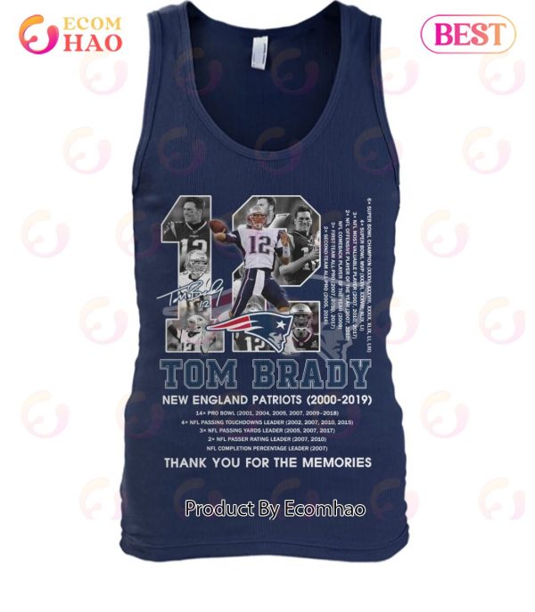Tom Brady New England Patriots 2000 – 2019 Thank You For The Memories T-Shirt