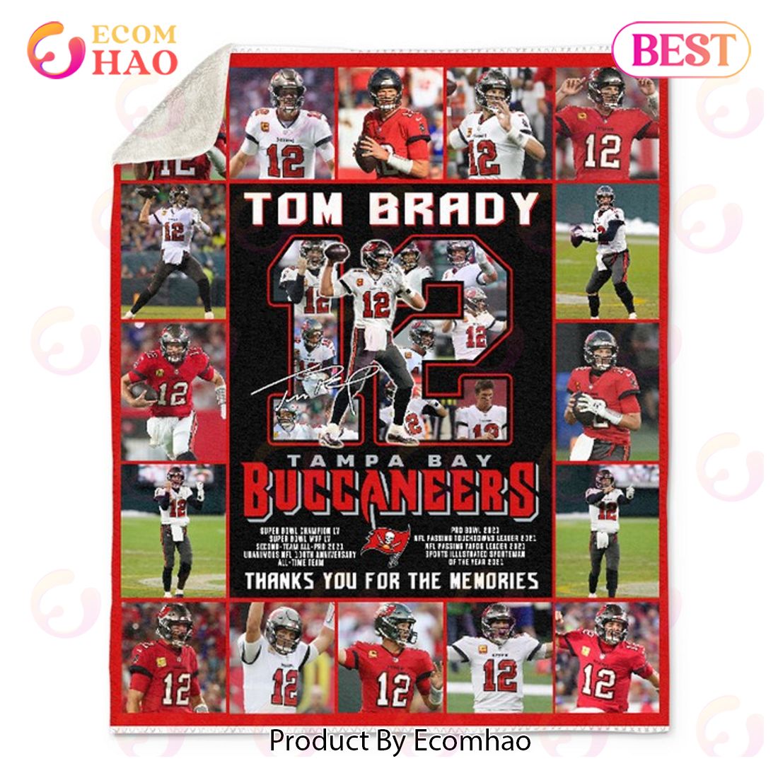 Tom Brady tampa bay buccaneers logo Shirt Fleece Blanket by Duong Dam -  Pixels