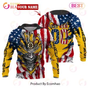NHL Boston Bruins Demon Flag Design 3D Hoodie