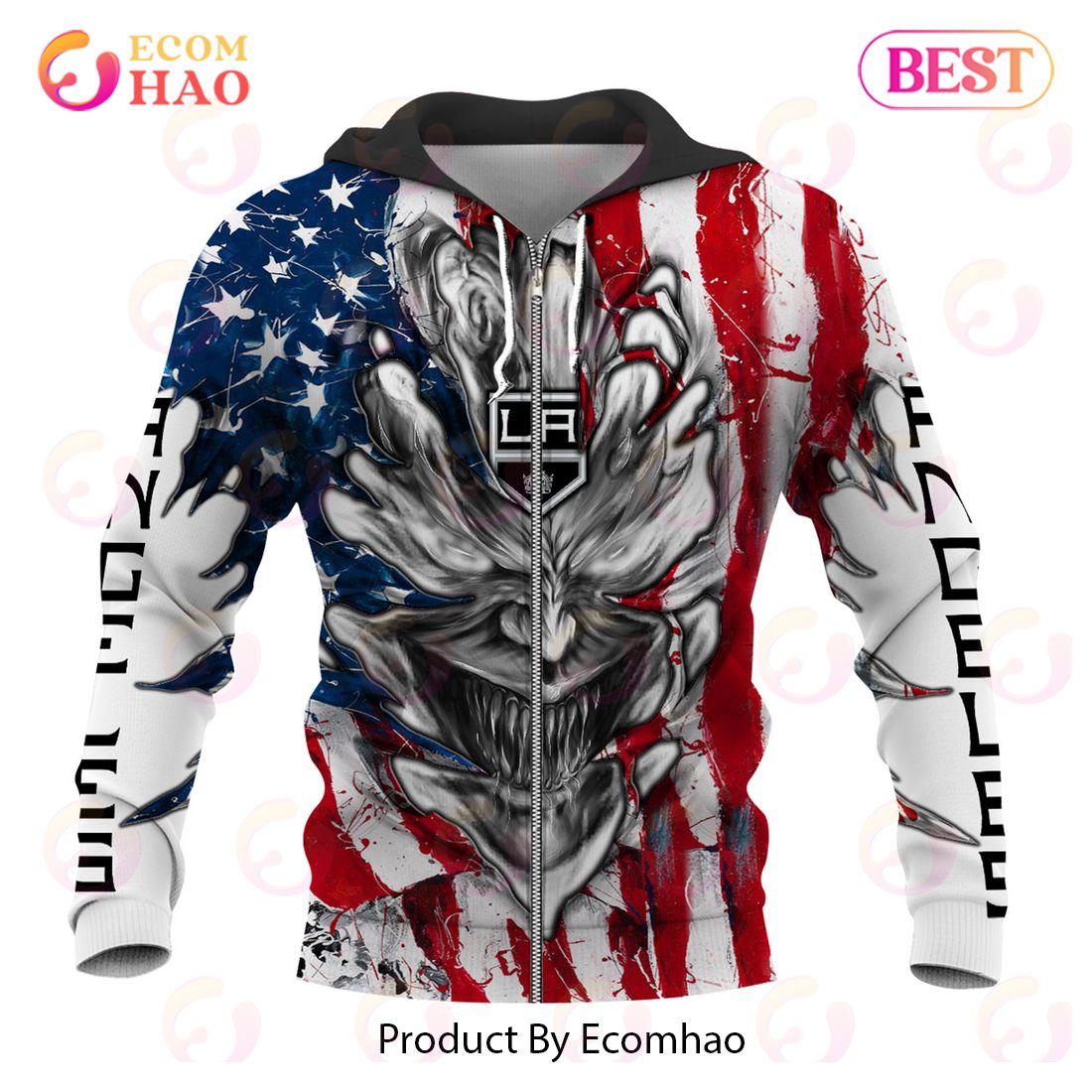 NHL Los Angeles Kings Demon Flag Design 3D Hoodie