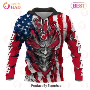 NHL New Jersey Devils Demon Flag Design 3D Hoodie