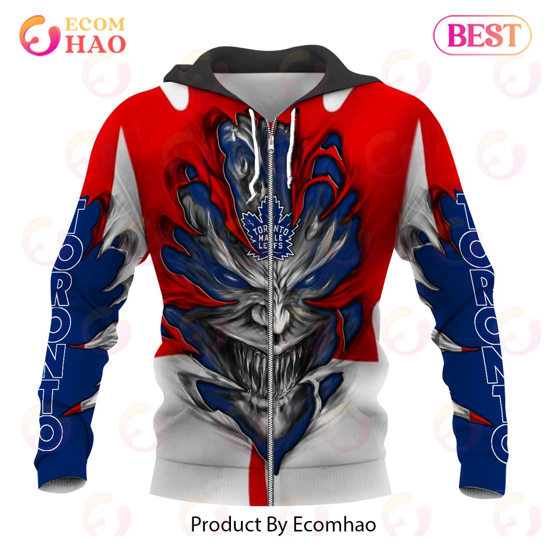 NHL Toronto Maple Leafs Demon Flag Design 3D Hoodie