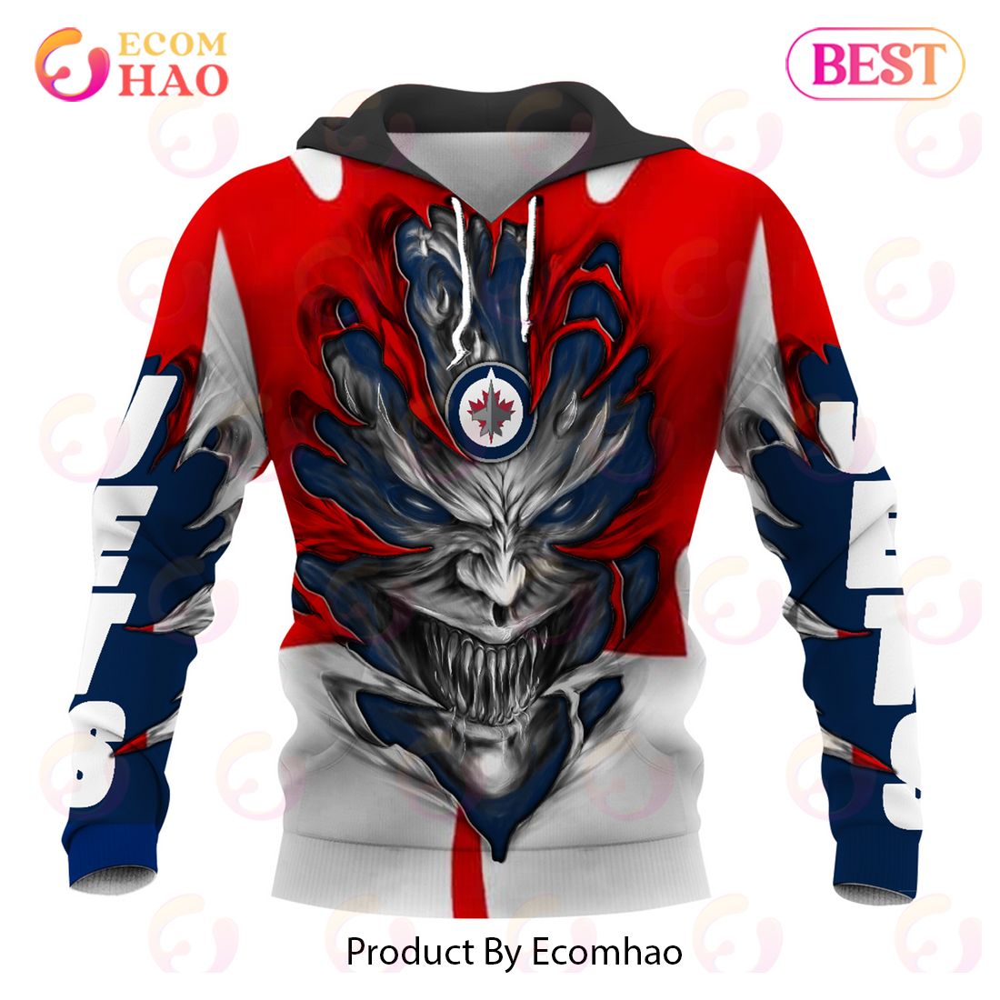 NHL Winnipeg Jets Demon Flag Design 3D Hoodie