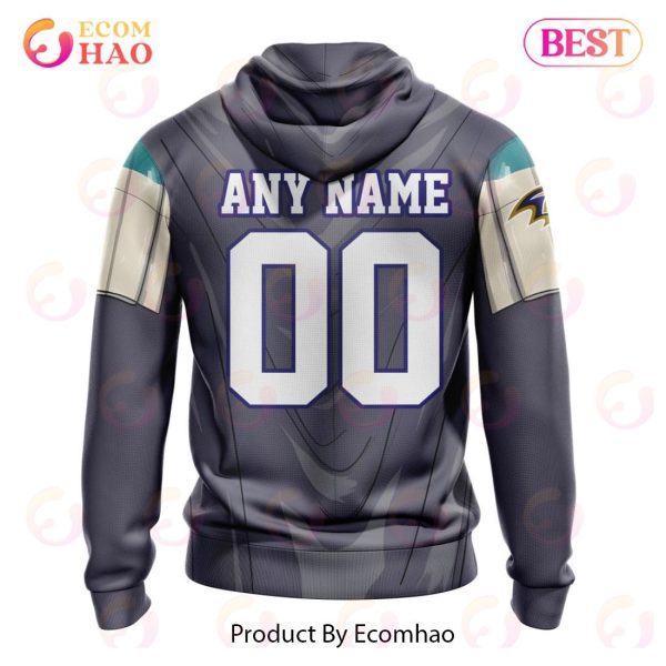 NFL Baltimore Ravens Specialized Unisex Kits With Mandalorian And Baby Yoda 3D Hoodie
