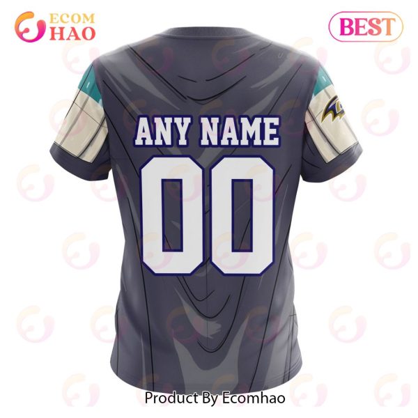 NFL Baltimore Ravens Specialized Unisex Kits With Mandalorian And Baby Yoda 3D Hoodie
