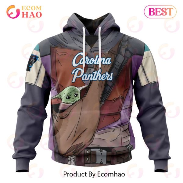 NFL Carolina Panthers Specialized Unisex Kits With Mandalorian And Baby Yoda 3D Hoodie