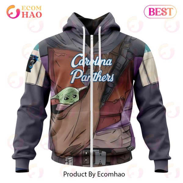 NFL Carolina Panthers Specialized Unisex Kits With Mandalorian And Baby Yoda 3D Hoodie