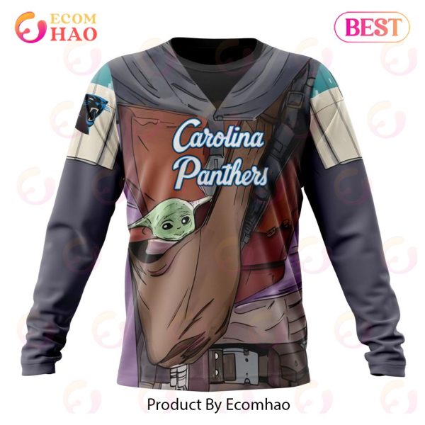 NFL Carolina Panthers Specialized Unisex Kits With Mandalorian And Baby Yoda 3D Hoodie
