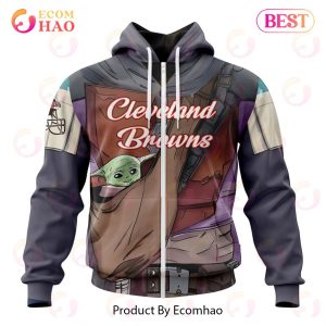 NFL Cleveland Browns Specialized Unisex Kits With Mandalorian And Baby Yoda 3D Hoodie