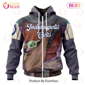 NFL Indianapolis Colts Specialized Unisex Kits With Mandalorian And Baby Yoda 3D Hoodie