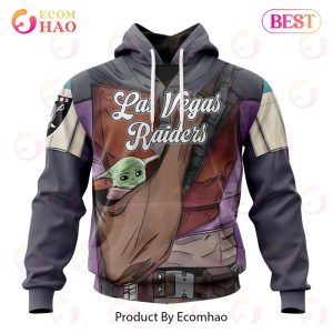 NFL Las Vegas Raiders Specialized Unisex Kits With Mandalorian And Baby Yoda 3D Hoodie